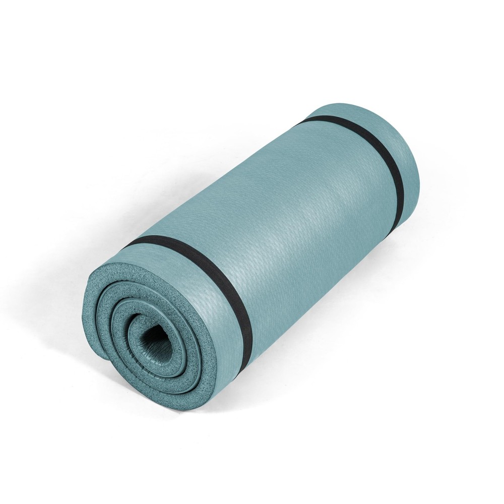 Premium Extra Thick 1-Inch High Density Exercise Mat with Carry Strap – Non-S…
