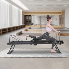Pilates Reformer,Dpiolrcag Foldable Pilates Machine & Equipment for Home Black