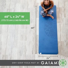 Dry-Grip Yoga Mat 5mm Thick Non-Slip Exercise & Fitness Mat Standard/Hot Yoga