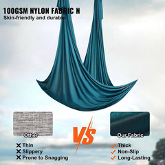 Aerial Silk and Yoga Swing 11 Yards Aerial Yoga Hammock Kit with 100Gsm Nylon Fa