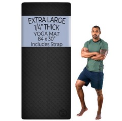 Extra Large Yoga Mat Wide & Long (84 x 30″) 1/4 inch Thick XL Yoga Mat For To…