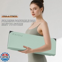 PAIDU Foldable Fitness Yoga Mat | 2/5″ (10MM) Extra Thick | SGS Certified Non