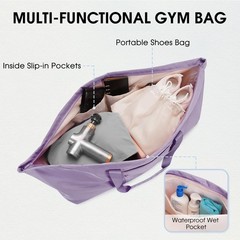 Gym Bag Ladies Yoga Bag Large Travel Bag with Shoe Bag & Wet Compartment Carry…