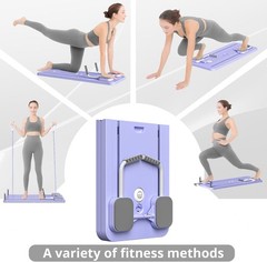 Portable Home Pilates Reformer Board with Adjustable Resistance & Phone Stand