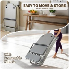 440LBS Pilates Reformer Foldable Pilates Equipment w/High Strength Alloy Springs
