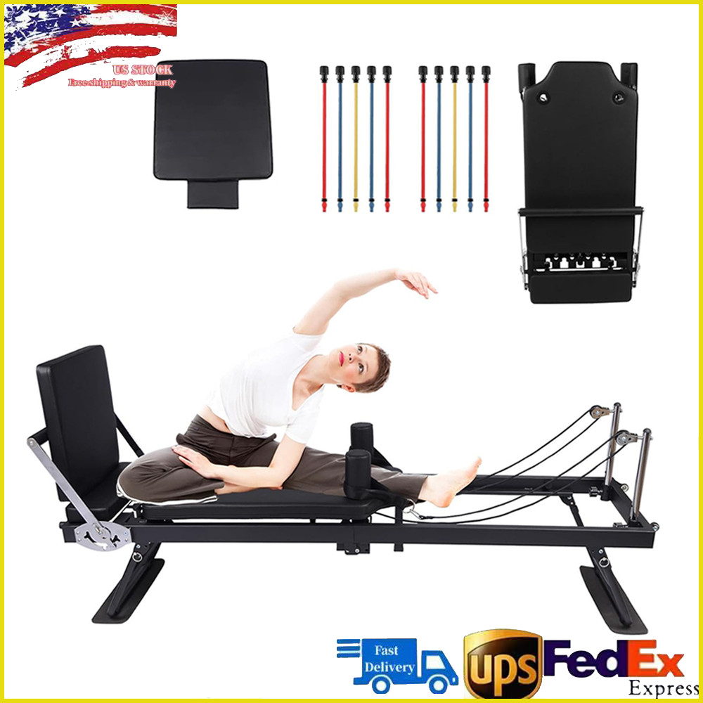 Foldable Pilates Reformer Home Pilates Equipment Studio Gym Workout Machine New