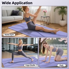 Yoga Mat High Density Exercise Mat, 76″x32″x0.27″Thick Wide & Large Yoga Mat …