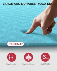 Extra Large Yoga Mat – 72″x48″, 1/4″ Thick, Non-Slip, Durable, Eco-Friendly