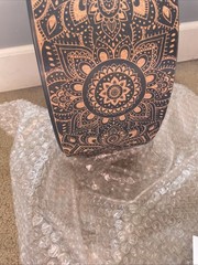 Yoga Wheel Cork Mandala Black| Eco Printed Extra Strength Padded Dharma. 