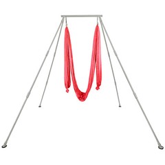 Aerial Stand Portable Aerial Rig Yoga Swing Bar w/20ft Red Aerial Silk