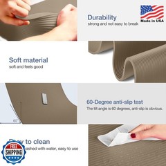 Gruper Yoga Mat Non Slip NBR Extra Thick Yoga Mat, 72″L x 32″/24″W x 0.6″/0.4″TH