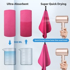BOGI Microfiber Travel Sports Towel-Quick Dry Towel, M:40”x20”, Hot Pink