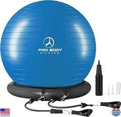 ProBody Pilates Yoga Ball Chair, Exercise Ball Chair with Base or Stand for Home