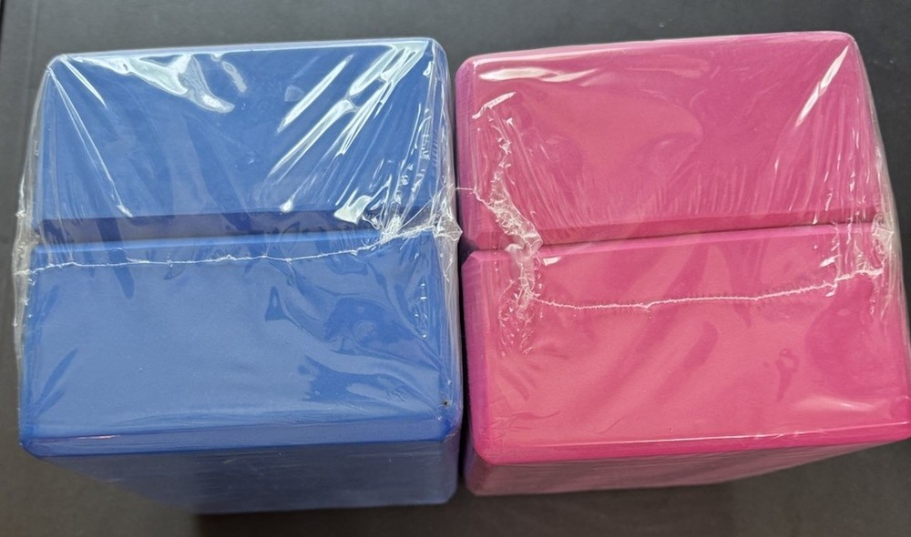 NEW sealed Yoga Blocks – 2 Pair Pink & Blue