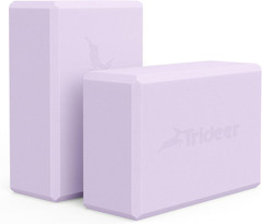Yoga Blocks 2 Pack, Soft Non-Slip Foam Blocks with Beveled Edges for Alignment a