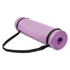 Fitvids 1/2″ Thick High Density Exercise Yoga Mat, Carrying Strap, Purple (Used)