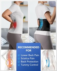 0.5mm Ultra Thin Back Brace with 3D Lumbar Pad, Seamless Yoga Fabric, Lightwe…