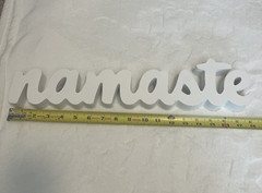 Namaste Wooden Inspiration Sign White Cursive Motivation