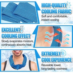 3 Pcs Cooling Neck Wraps – Cooling Towels with Ice Polymer, Soft Breathable N…