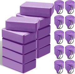 Outus 20-Piece Yoga Blocks and Straps, Non-Slip EVA Foam Blocks…