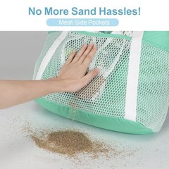 Waterproof Beach Bags for Women – Machine Washable Travel Medium Mint Green