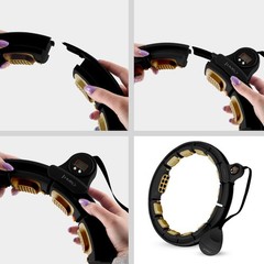 5908261681622 HHM13 NEW HULA HOP BLACK/GOLD Z MAGNESAMI I OBCIĄŻNIKIEM + LICZNIK