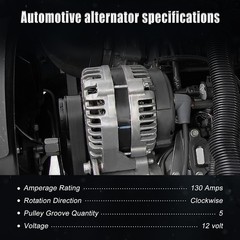 Altemnator Compatible with Cruze 2016-2019 1.4L L4, 2016-2020 Malibu 1.5L L4.