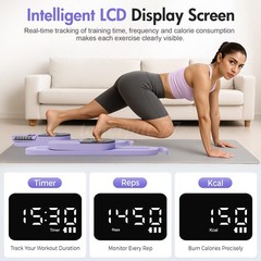 Pilates Board Portable Split Ab Board with LCD Display for Full – Body Exercise