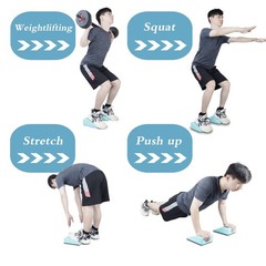 2 Pack Non-Slip Squat Wedge Blocks Heel Elevated Ramp Calf Raises Platform