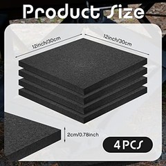 4 Pcs RV Leveling Blocks 12x12x0.75 Inch Thick Rubber RV Jack Pads Stabilizer