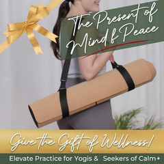 Extra-Large Eco-Friendly Cork Yoga Mat with Non-Slip Surface & Alignment Lines