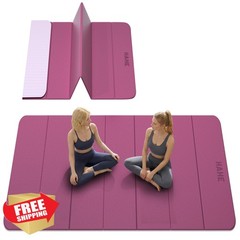 hahe Exercise Mat Extra Wide Deep Pink Light Pink