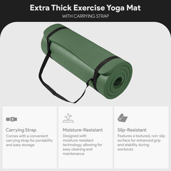 BalanceFrom Yoga Mat, 1″ Extra Thick Exercise Pilates Workout Mat, (Used)