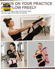 Yoga Mat Carrier, Premium Yoga Strap for Carrying Yoga Mats with Adjustable Velc