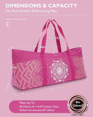 Yoga Mat Bag, Extra Large Canvas Gym Bag with Waterproof Pocket Metal Zipper, Fi