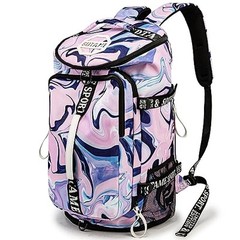 Gym Duffle Bag Backpack with Shoe Compartment,4 ways Travel Backpack for Purple