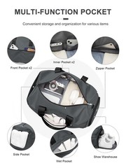 Gym Duffle Bag with Shoe Compartment for Women Men Sports Workout Carry on We…