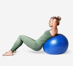 BLUE 55cm (22in) Exercise YOGA BALL & Pump Anti-Burst Stability Balance Gym ball