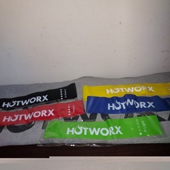 HotWorx Yoga Fitness Bundle Towel(30 x 79) ,2 Resistance Bands, 5 Loop Bands