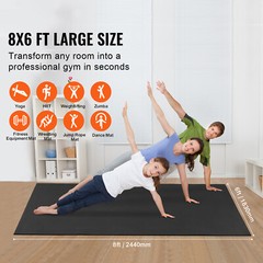 VEVOR Exercise Mat Non Slip Yoga Mat Gym Fitness Pilate Workout Mat (8x6ft)