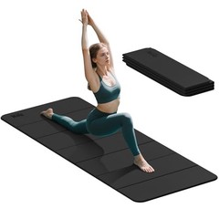 Foldable Yoga Excercise Mat 71″L x 24″W, Odourless Light Weight 75″Lx32″W Black