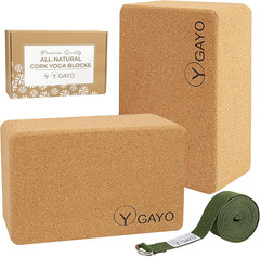 Premium Cork Yoga Blocks – Durable & Sturdy Natural Cork Yoga Blocks for Stabili