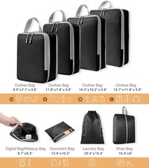 WOOMADA Compression Packing Cubes for Suitcases Travel Essentials 8 Set Expan…