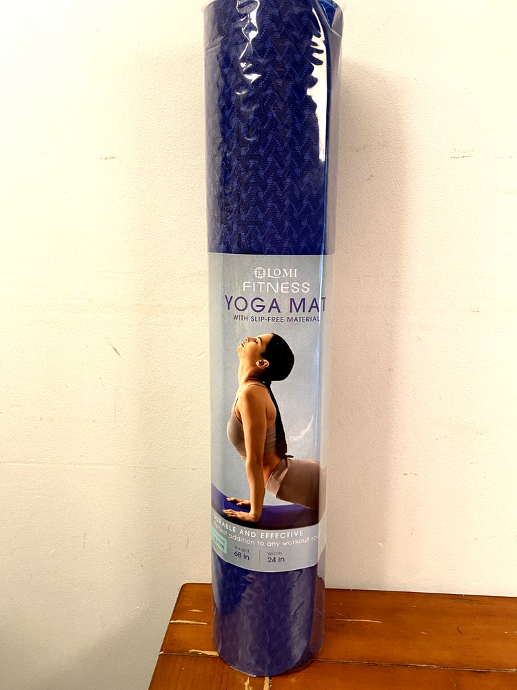 Lomi Fitness – Yoga Mat – Slip Free Material – Sapphire Blue – 68in x 24in New
