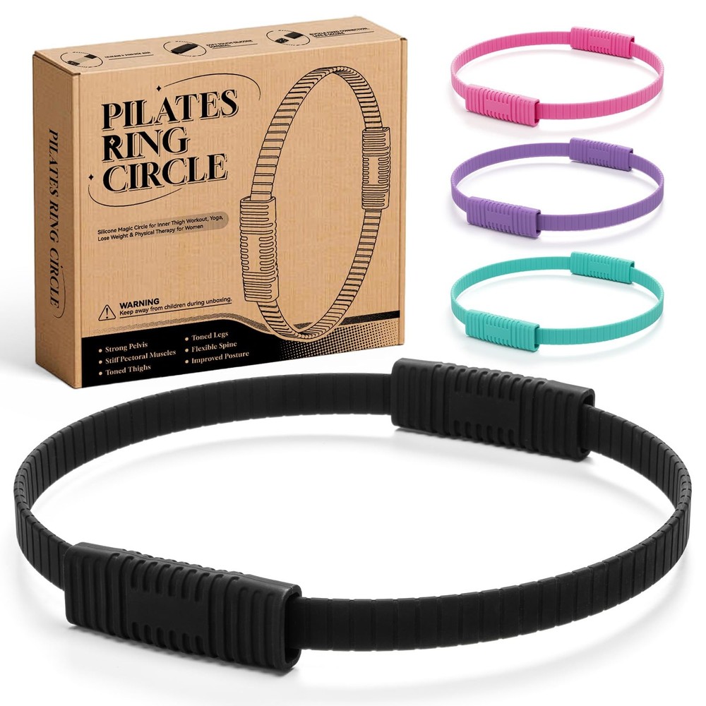 SUBCULTUREPICK Pilates Ring, Silicone Magic Rings, Lightweight Black