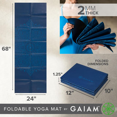 Yoga Mat – Folding Travel Fitness & Exercise Mat – Foldable Yoga Mat for All Typ