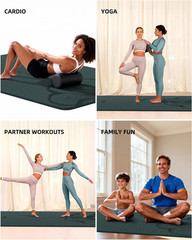 Extra Wide 10mm Non-Slip Yoga Mat for Home Gym & Pilates – 75.5″x47.6