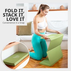 Foldable Yoga Mat with Carry Bag & Blocks | 0.24″ (6mm) Thick 7-Fold Non-Slip…