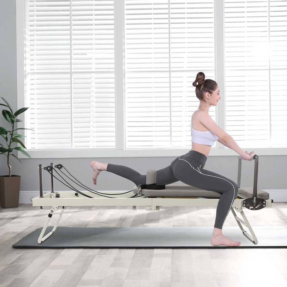 Foldable Pilates Reformer Machine, Multifunctional Yoga Fitness Equipment New