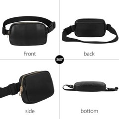Lether Fanny Pack Crossbody Bag For Women And PU Black 1 Pack Pu Fanny Pack